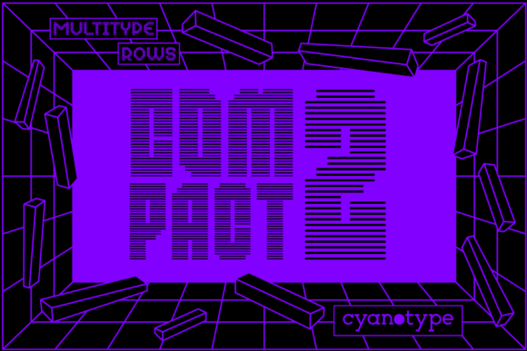 MultiType Rows Compact 2: A Pixelated Display Font for Trendy Branding